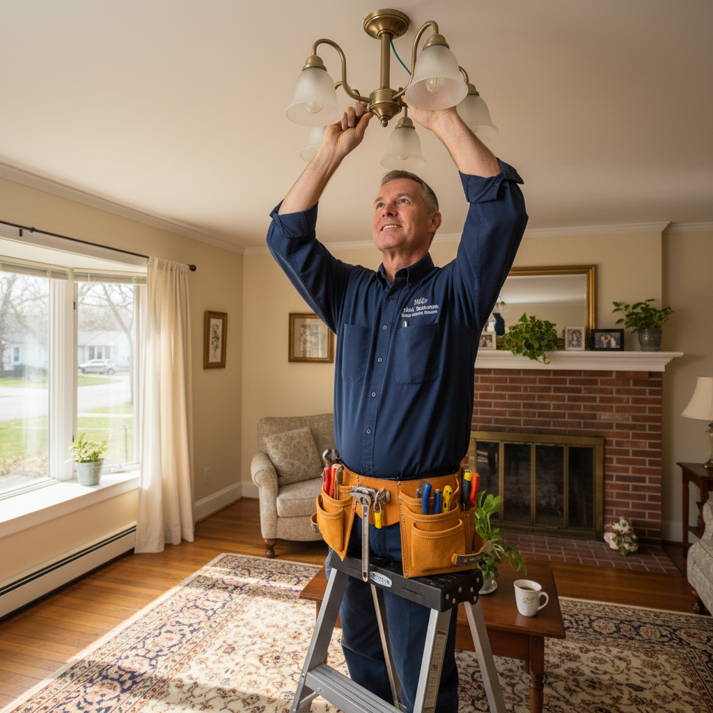 Handyman working in home